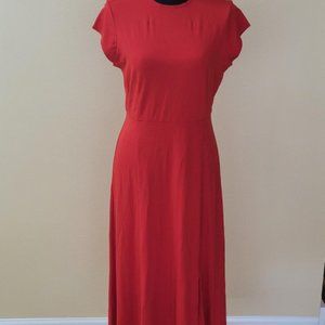 Banana Republic Red Midi Dress Sz 8